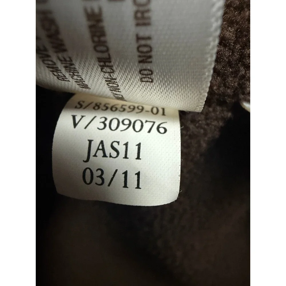 Old Navy Boys XL 14 Brown Puffer Jacket Faux Fur Hood Fleece Lined 856599-01